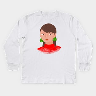 Christmas tree earrings Kids Long Sleeve T-Shirt